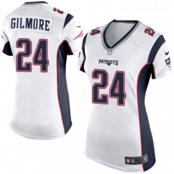 Womens Nike New England Patriots 24 Stephon Gilmore Game White NFL Jersey