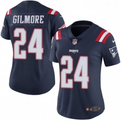 Womens Nike New England Patriots 24 Stephon Gilmore Limited Navy Blue Rush Vapor Untouchable NFL Jersey