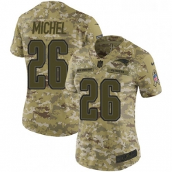 Womens Nike New England Patriots 26 Sony Michel Limited Camo 2018 Salute to Service NFL Jersey