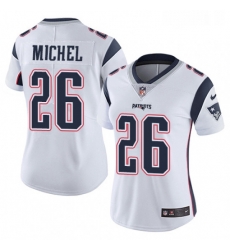 Womens Nike New England Patriots 26 Sony Michel White Vapor Untouchable Limited Player NFL Jersey