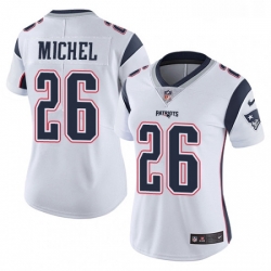 Womens Nike New England Patriots 26 Sony Michel White Vapor Untouchable Limited Player NFL Jersey