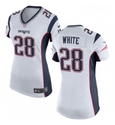 Womens Nike New England Patriots 28 James White Game White NFL Jersey
