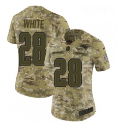 Womens Nike New England Patriots 28 James White Limited Camo 2018 Salute to Service NFL Jersey