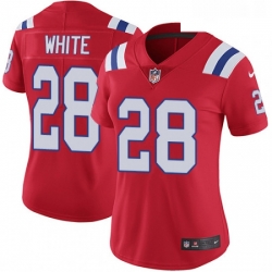 Womens Nike New England Patriots 28 James White Red Alternate Vapor Untouchable Limited Player NFL Jersey