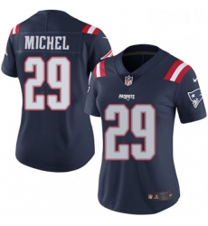 Womens Nike New England Patriots 29 Sony Michel Limited Navy Blue Rush Vapor Untouchable NFL Jersey
