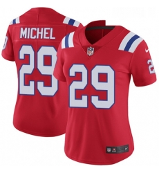 Womens Nike New England Patriots 29 Sony Michel Red Alternate Vapor Untouchable Limited Player NFL Jersey