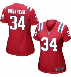 Womens Nike New England Patriots 34 Rex Burkhead Game Red Alternate NFL Jersey