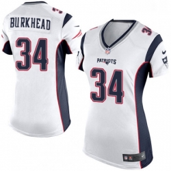 Womens Nike New England Patriots 34 Rex Burkhead Game White NFL Jersey