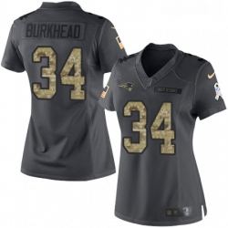 Womens Nike New England Patriots 34 Rex Burkhead Limited Black 2016 Salute to Service NFL Jersey