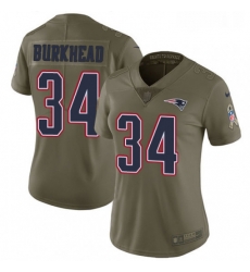 Womens Nike New England Patriots 34 Rex Burkhead Limited Olive 2017 Salute to Service NFL Jersey