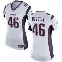 Womens Nike New England Patriots 46 James Develin Game White NFL Jersey