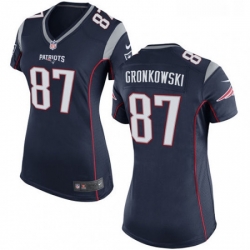 Womens Nike New England Patriots 87 Rob Gronkowski Game Navy Blue Team Color NFL Jersey