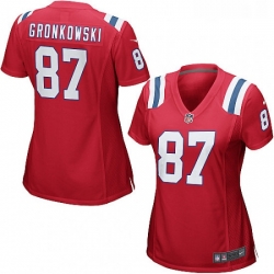 Womens Nike New England Patriots 87 Rob Gronkowski Game Red Alternate NFL Jersey