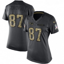 Womens Nike New England Patriots 87 Rob Gronkowski Limited Black 2016 Salute to Service NFL Jersey
