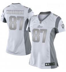Womens Nike New England Patriots 87 Rob Gronkowski Limited White Platinum NFL Jersey