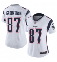Womens Nike New England Patriots 87 Rob Gronkowski White Vapor Untouchable Limited Player NFL Jersey