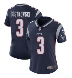 Womens Nike Patriots #3 Stephen Gostkowski Navy Blue Team Color  Stitched NFL Vapor Untouchable Limited Jersey