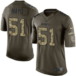 Nike Patriots #51 Jerod Mayo Green Youth Stitched NFL Limited Salute to Service Jersey