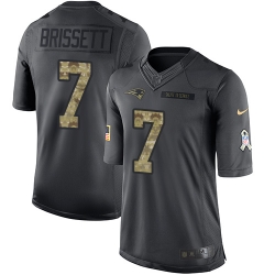 Nike Patriots #7 Jacoby Brissett Black Youth Stitched NFL Limited 2016 Salute to Service Jersey