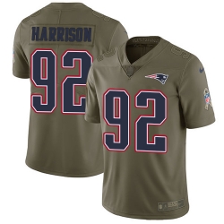 Nike Patriots #92 James Harrison Olive Youth Stitched NFL Limited 2017 Salute to Service Jersey