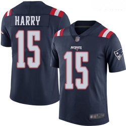 Patriots #15 N 27Keal Harry Navy Blue Youth Stitched Football Limited Rush Jersey