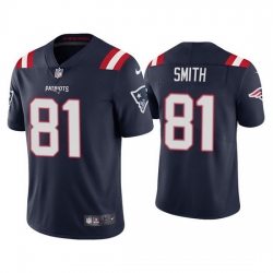 Youth New England Patriots 81 Jonnu Smith 2021 Navy Vapor Untouchable Limited Stitched Jersey 