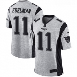 Youth Nike New England Patriots 11 Julian Edelman Limited Gray Gridiron II NFL Jersey