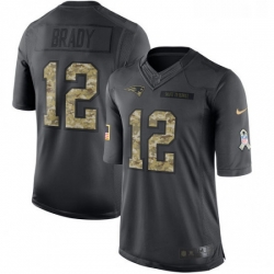 Youth Nike New England Patriots 12 Tom Brady Limited Black 2016 Salute to Service NFL Jersey