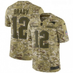 Youth Nike New England Patriots 12 Tom Brady Limited Camo 2018 Salute to Service NFL Jersey