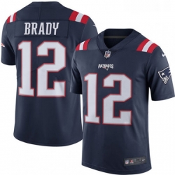 Youth Nike New England Patriots 12 Tom Brady Limited Navy Blue Rush Vapor Untouchable NFL Jersey