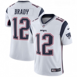 Youth Nike New England Patriots 12 Tom Brady White Vapor Untouchable Limited Player NFL Jersey