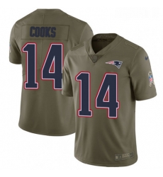 Youth Nike New England Patriots 14 Brandin Cooks Limited Olive 2017 Salute to Service NFL Jersey