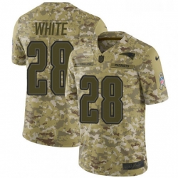 Youth Nike New England Patriots 28 James White Limited Camo 2018 Salute to Service NFL Jersey