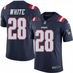 Youth Nike New England Patriots 28 James White Limited Navy Blue Rush Vapor Untouchable NFL Jersey