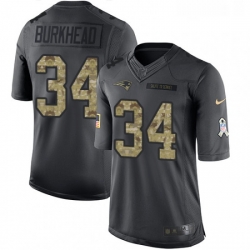 Youth Nike New England Patriots 34 Rex Burkhead Limited Black 2016 Salute to Service NFL Jersey