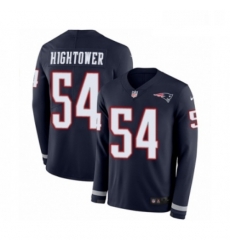 Youth Nike New England Patriots 54 Donta Hightower Limited Navy Blue Therma Long Sleeve NFL Jersey