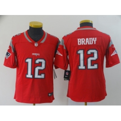Youth Nike Patriots 12 Tom Brady Red Youth Inverted Legend Limited Jersey