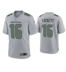 Men Seattle Seahawks 16 Tyler Lockett Grey Atmosphere Fashion Stitched Game Jersey