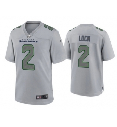 Men Seattle Seahawks 2 Drew Lock Grey Atmosphere Fashion Stitched Game Jersey