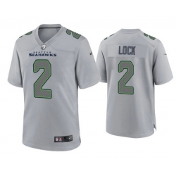 Men Seattle Seahawks 2 Drew Lock Grey Atmosphere Fashion Stitched Game Jersey