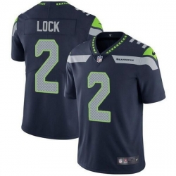 Men Seattle Seahawks 2 Drew Lock Navy Vapor Untouchable Limited Stitched jersey
