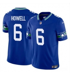 Men Seattle Seahawks 6 Sam Howell Royal 2023 F U S E  Vapor Throwback Limited Stitched Football Jersey