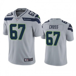 Men Seattle Seahawks 67 Charles Cross Grey Vapor Untouchable Limited Stitched jersey