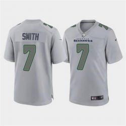 Men Seattle Seahawks 7 Geno Smith Grey Atmosphere Fashion Stitched Game Jersey