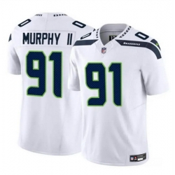 Men Seattle Seahawks 91 Byron Murphy II White 2024 Draft F U S E Vapor Limited Stitched Football Jersey