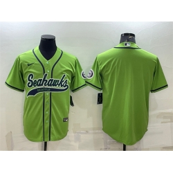 Men Seattle Seahawks Blank Green With Patch Cool Base Stitched Baseball Jersey