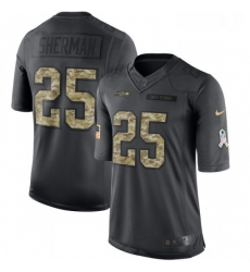 Mens Nike Seattle Seahawks 25 Richard Sherman Limited Black 2016 Salute to Service NFL Jersey