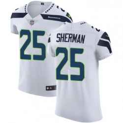 Mens Nike Seattle Seahawks 25 Richard Sherman White Vapor Untouchable Elite Player NFL Jersey