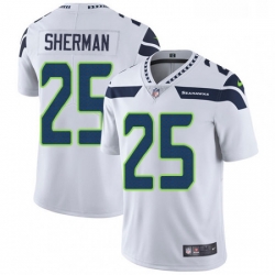 Mens Nike Seattle Seahawks 25 Richard Sherman White Vapor Untouchable Limited Player NFL Jersey