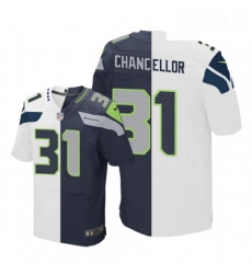 Mens Nike Seattle Seahawks 31 Kam Chancellor Elite NavyWhite Split Fashion NFL Jersey